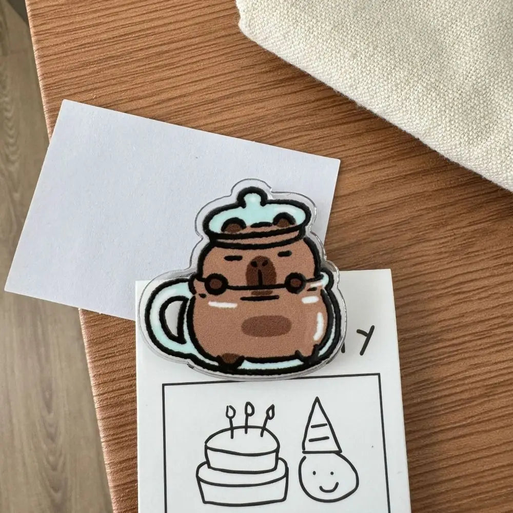 Capybara PP Clip Acrylic Clip Cartoon Cute Creative Note Clip High-value Test Paper Clip Gift Stationery