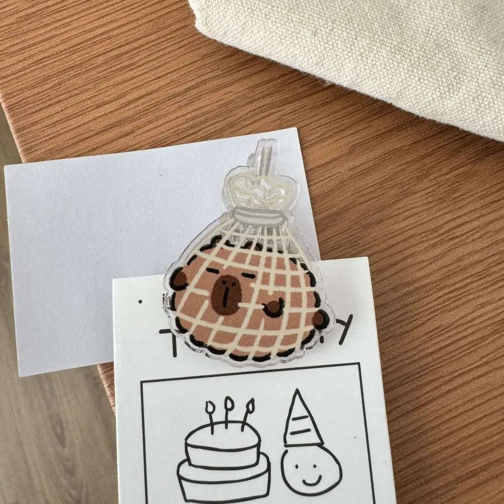 Capybara PP Clip Acrylic Clip Cartoon Cute Creative Note Clip High-value Test Paper Clip Gift Stationery