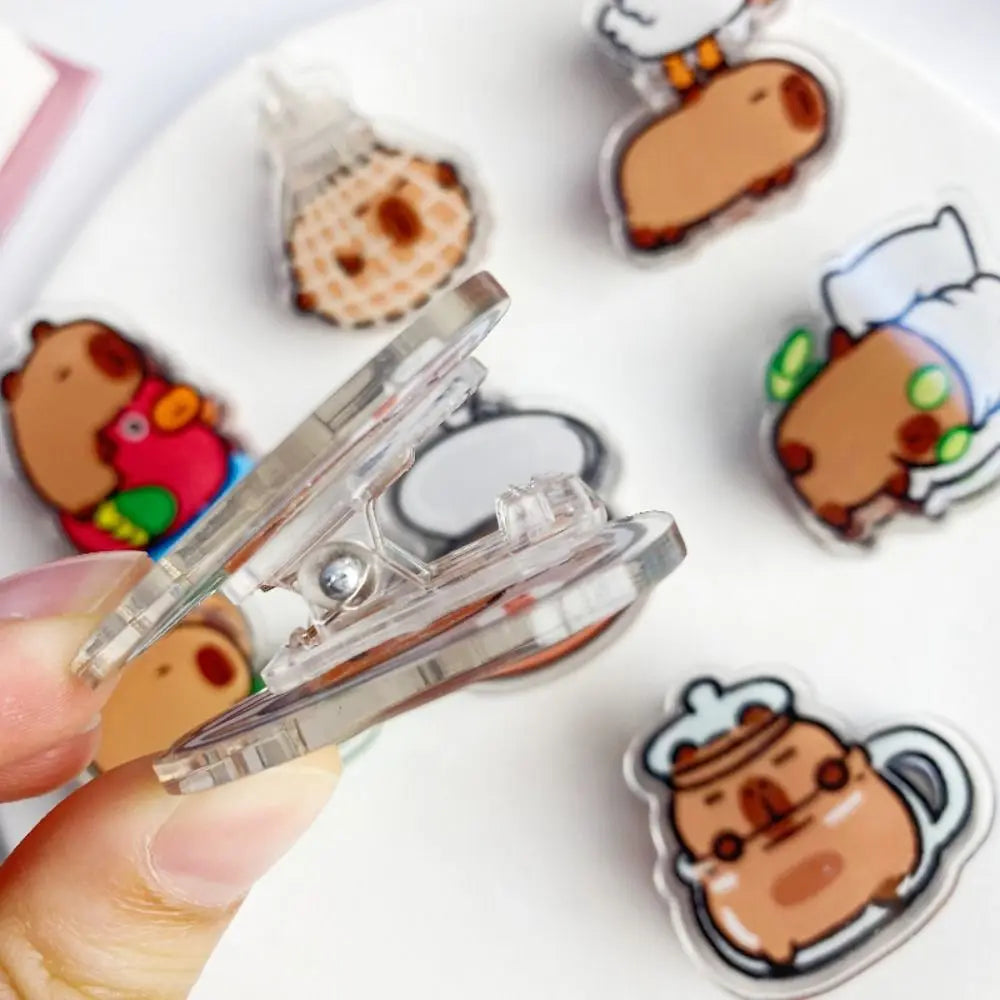 Capybara PP Clip Acrylic Clip Cartoon Cute Creative Note Clip High-value Test Paper Clip Gift Stationery