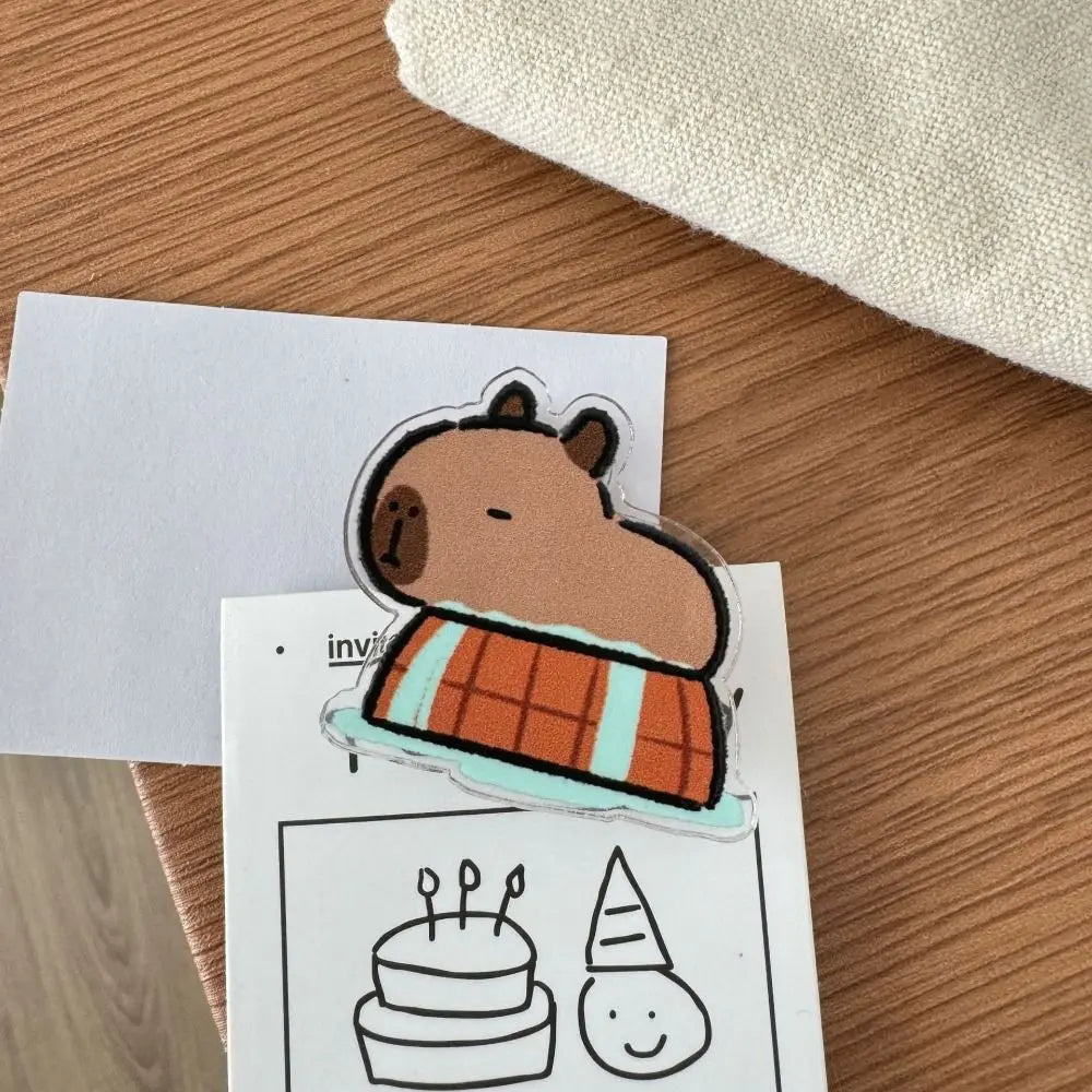 Capybara PP Clip Acrylic Clip Cartoon Cute Creative Note Clip High-value Test Paper Clip Gift Stationery
