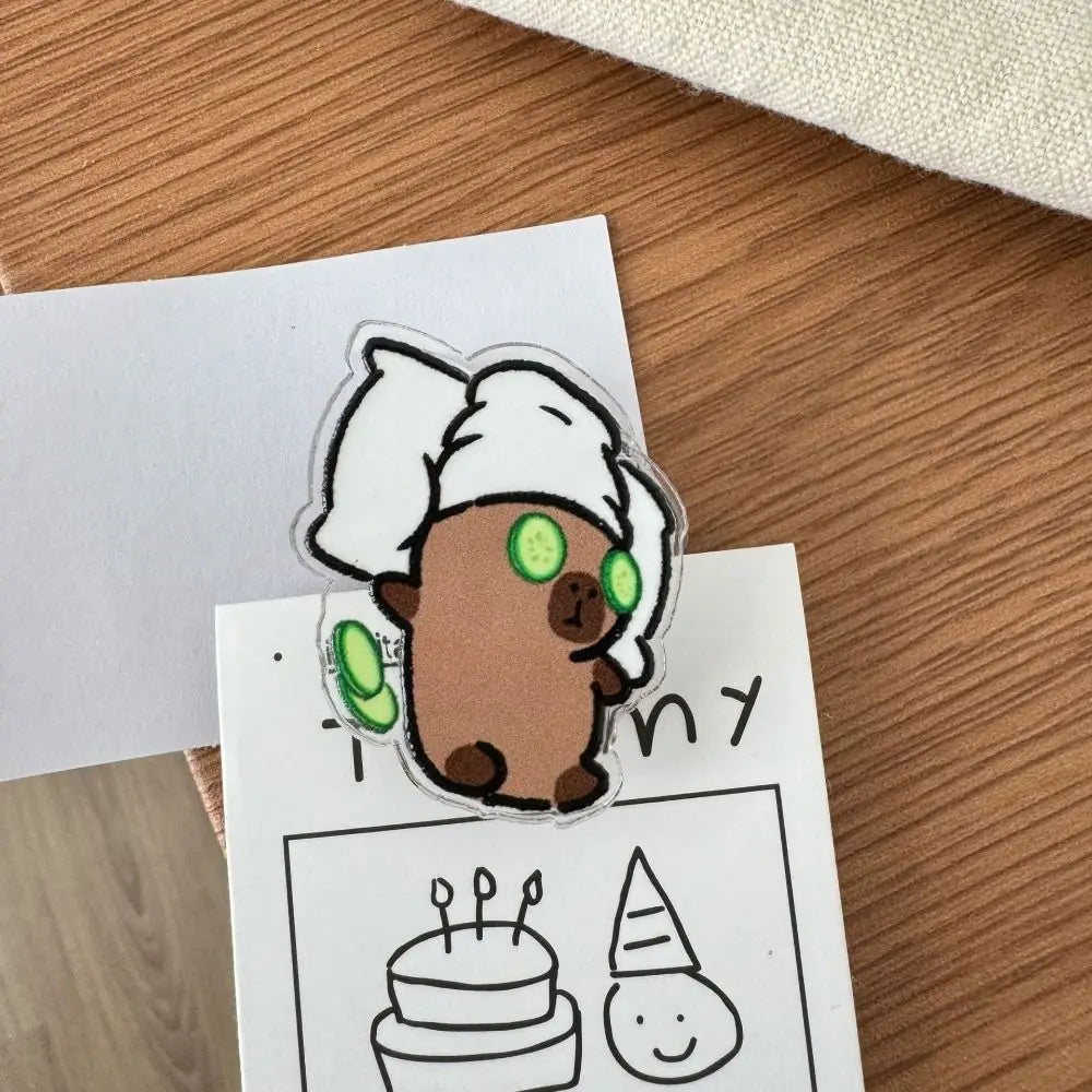 Capybara PP Clip Acrylic Clip Cartoon Cute Creative Note Clip High-value Test Paper Clip Gift Stationery