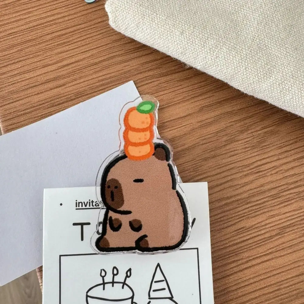 Capybara PP Clip Acrylic Clip Cartoon Cute Creative Note Clip High-value Test Paper Clip Gift Stationery