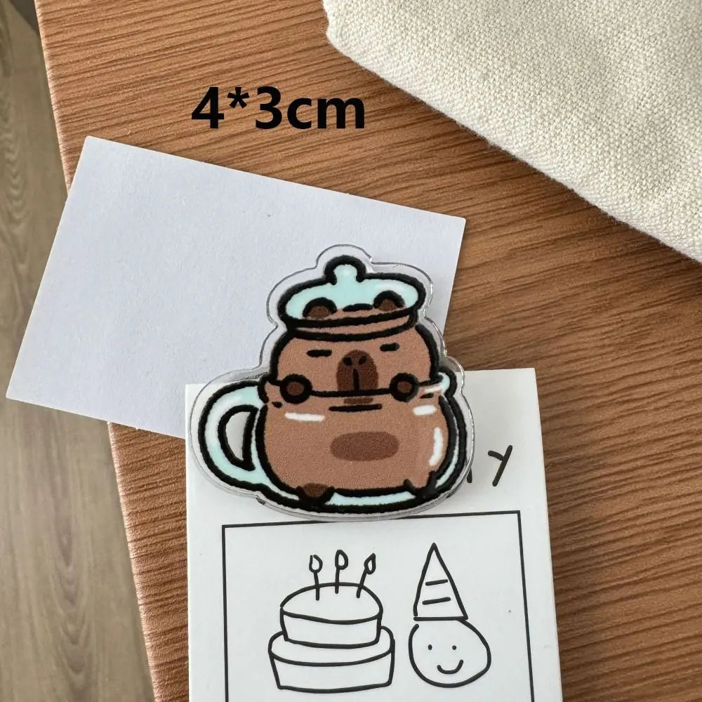 Capybara PP Clip Acrylic Clip Cartoon Cute Creative Note Clip High-value Test Paper Clip Gift Stationery