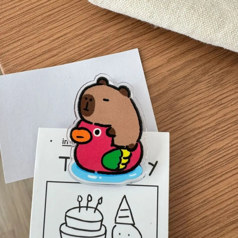Capybara PP Clip Acrylic Clip Cartoon Cute Creative Note Clip High-value Test Paper Clip Gift Stationery